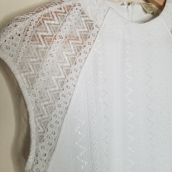 TORN BY RONNY KOBO NWT White Lace Short Sleeve Body Con Mini Dress - Picture 10 of 13